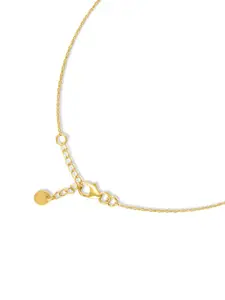 Zavya Women Sterling Silver Cubic Zirconia Gold-Plated Charm Bracelet