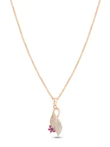 Zavya Rose Gold-Plated Oval Pendants with Chains