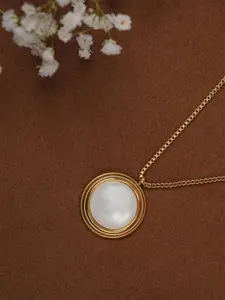 Zeraki Jewels Gold-Plated Circular Pendants With Chains