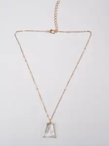 Zeraki Jewels Gold-Plated Geometric Pendant With Chain