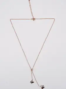 Zeraki Jewels Gold-Plated Butterfly Shaped Pendant With Chain