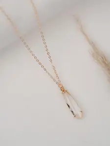 Zeraki Jewels Gold-Plated Oval Pendants With Chains