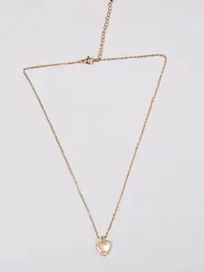 Zeraki Jewels Gold-Plated Heart Shaped Pendants With Chains