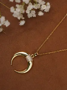 Zeraki Jewels Gold-Plated Geometric Shaped Pendants With Chains