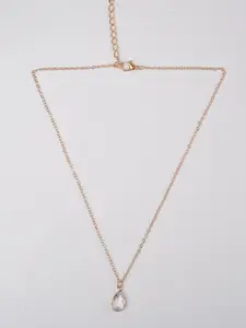 Zeraki Jewels Gold-Plated Oval Pendant With Chain