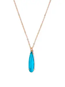 Zeraki Jewels Gold-Plated Oval Pendant With Chain
