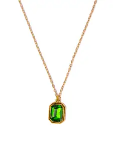 Zeraki Jewels Gold-Plated Square Pendant With Chain