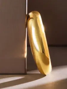 Rubans 18K Gold Plated Sculptural Cuff Bangle Modern Bold Bracelet