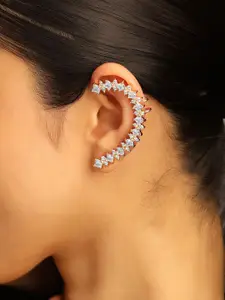 Rubans Voguish Rubans 18K Gold Plated Cubic Zirconia Studded Statement Ear Cuff Earrings
