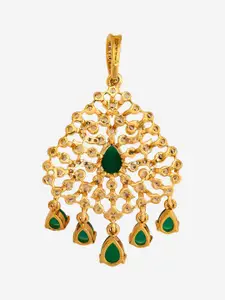 Kushal's Fashion Jewellery Ruby Gold-Plated Zircon Embellished Bridal Party Jewellery Set