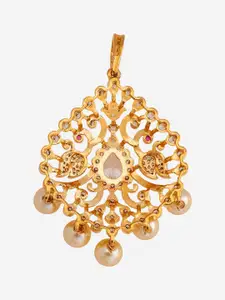 Kushal's Fashion Jewellery Embellished Bridal Gold-Plated Contemporary Pendants