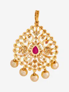 Kushal's Fashion Jewellery Embellished Bridal Gold-Plated Contemporary Pendants