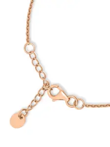 Zavya 925 Sterling Silver Rose Gold-Plated Cubic Zirconia Studded Link Bracelet