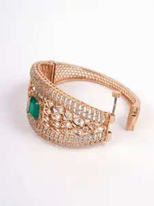 Adwitiya Collection Rose Gold-Plated Kundan Studded Wraparound Bracelet