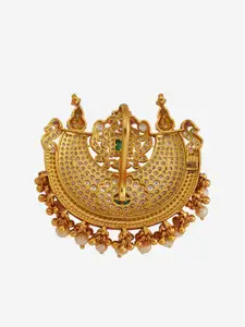 Kushal's Fashion Jewellery Embellished Bridal 92.5 Silver Zircon Contemporary Pendant