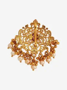 Kushal's Fashion Jewellery Embellished Bridal 92.5 Silver Zircon Floral Pendant