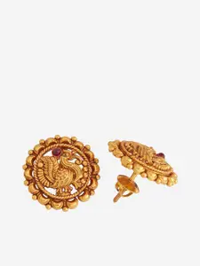 Kushal's Fashion Jewellery Embellished Bridal Gold-Plated Geometric Studs