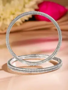 Rubans Set Of 4 Rhodium-Plated Cubic Zirconia Stones Sparkling Premium Bangle