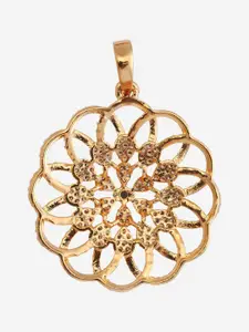 Kushal's Fashion Jewellery Pink Rhodium-Embellished Bridal Zircon Maang Tikka