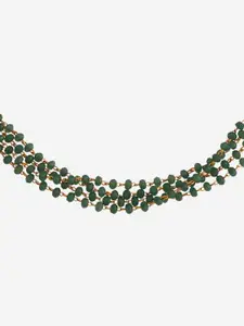 Kushal's Fashion Jewellery Gold-Plated Artificial Stones and Beads Antique Necklace