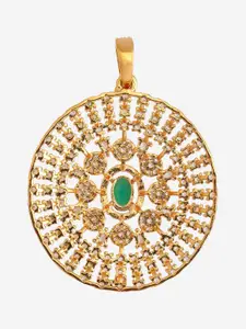 Kushal's Fashion Jewellery Embellished Bridal Mint Gold-Plated Party Zircon Pendant Set