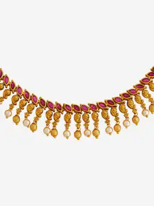 Kushal's Fashion Jewellery Copper Gold-Plated Antique Necklace