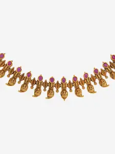 Kushal's Fashion Jewellery Copper Gold-Plated Antique Necklace