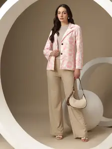 Chemistry Printed Single-Breasted Smart Casual Blazer