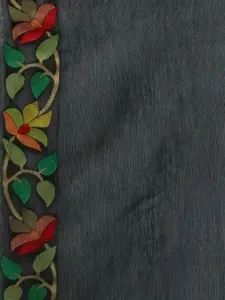 Jaipur Kurti Floral Jamdani Cotton Saree with Unstiched Blouse