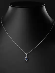 Soraya Luxe 925 Sterling Silver Blue Sapphire Rhodium-Plated Pendant Necklace With Chain