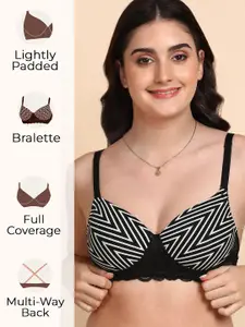 Dressberry Lightly Padded Printed Lace Bra