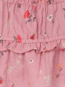 taffykids Floral Print Cotton Tiered Top