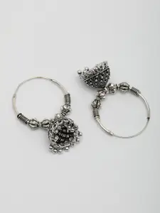 Anouk Women Set Of 3 Silver Plated Oxidized Traditional Earrings