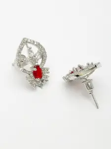 Anouk Women Silver-Plated American Diamond-Studded Pendant Set