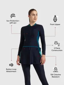 Speedo Women Endurance10 Two Piece Closedback Full Body Suit With Removable Bra Pads