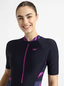 Speedo Women Endurance10 Splice Print Closedback Kneesuit With Removable Bra Pads