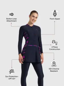 Speedo Women Endurance10 Hyperboom Two Piece Closedback Full Body Suit With Bra Pads