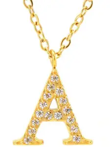 ZAISHA Gold-Plated Alphabet R Pendant With Chain