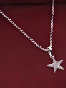 Soraya Luxe 925 Sterling Silver Celestial Rhodium-Plated Pendant Necklace With Chain