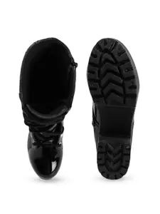 FRANINO PARIS Women Round Toe Block-Heeled Boots