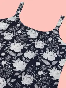 Anouk Floral Printed Sleveless Cotton Straight Kurta