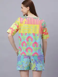 Wear Your Opinion Printed Round Neck T-Shirt With Shorts Co-Ords Set