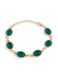 Zaveri Pearls Gold-Plated Artificial Stones Studded Wraparound Bracelet