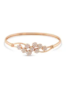 Zaveri Pearls Rose Gold-Plated Cubic Zirconia Studded Kada Bracelet