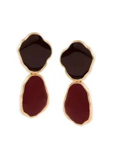 Zaveri Pearls Zaveri Gold-Plated Contemporary Color Pop Statement Drop Earrings