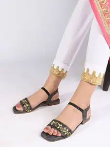 Anouk Women Embellished Ethnic Open Toe Flats