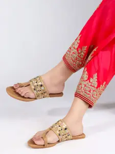 Anouk Women Embellished Ethnic One Toe Flats