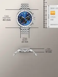 CARLINGTON Men Skeleton Dial & Analogue Multi Function Watch Legacy 9977 Silver Blue