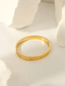 AQUASTREET 18K Gold Plated Waterproof Anti-Tarnish Star Zircon Bangle Bracelet