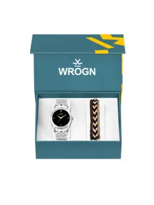 WROGN Men Embellished Dial & Straps Analogue Watch WRNWJ25 Set-71